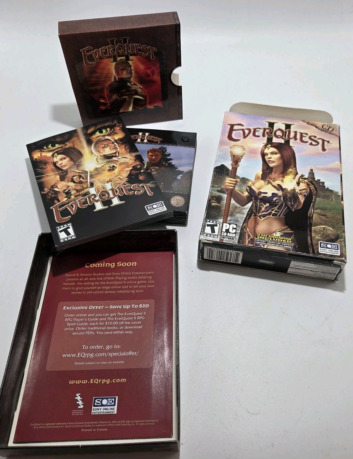 CIB Everquest II Complete 10 Disc Set PC CD-ROM MMORPG Norrath