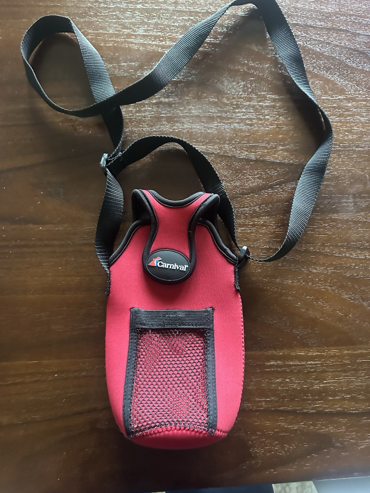 Carnival Cruise Line Large Water Bottle Holder w/ Strap, Red