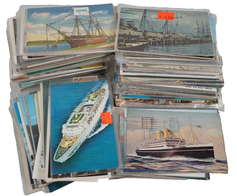 SHIPS TOPICAL COLLECTION OF 450 + PICTURE POSTCARDS MOSTLY US NAVY VESSELS