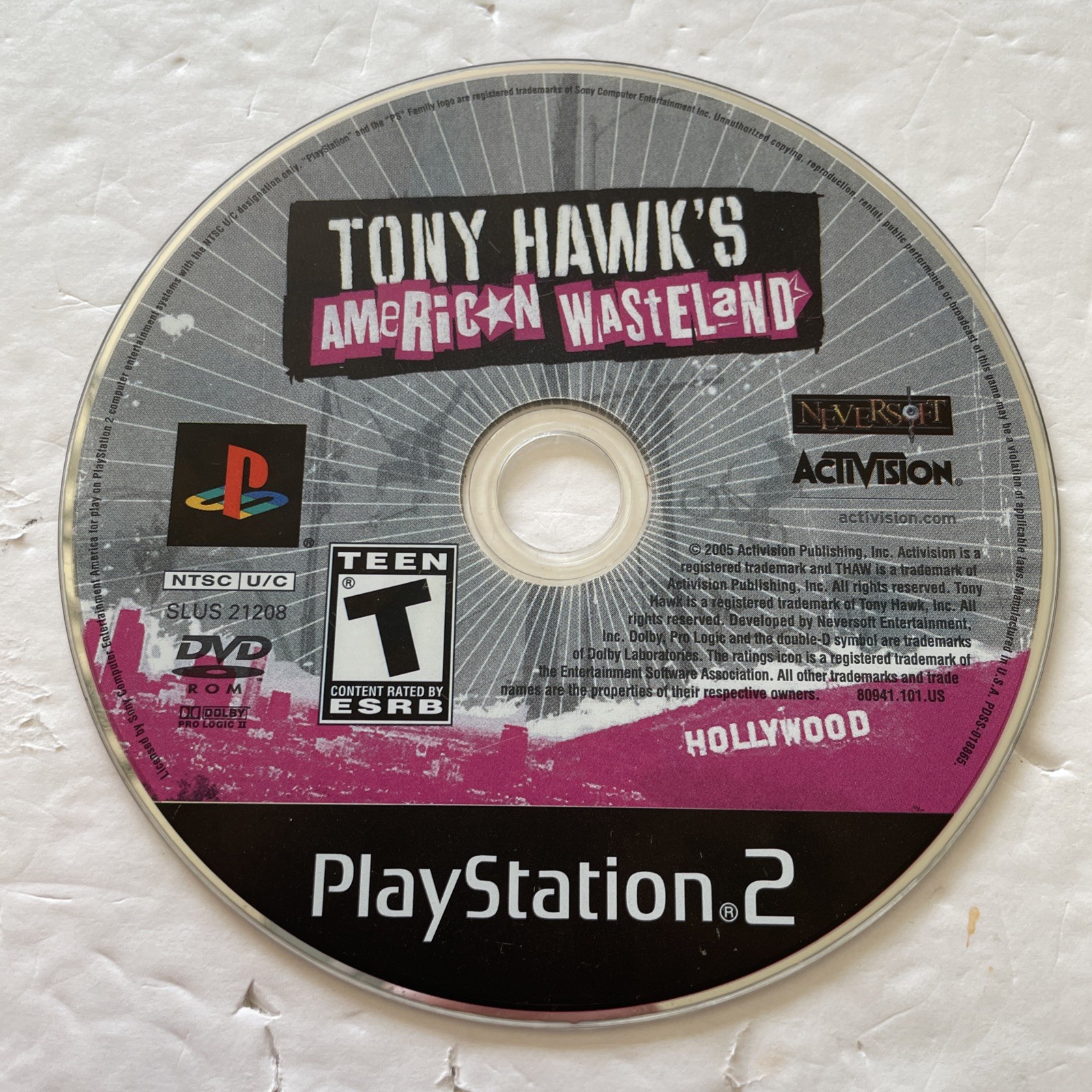 Tony Hawk\'s American Wasteland (Sony PlayStation 2, 2005) Disc