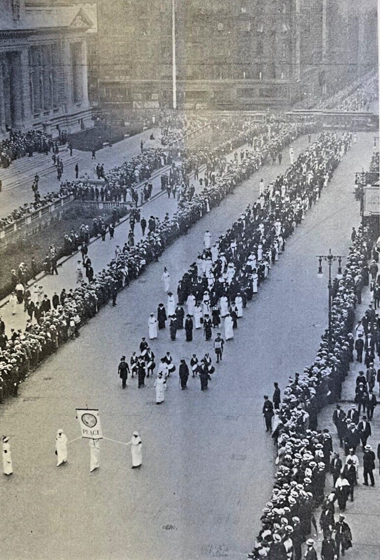 1914 Illustration Women's Protest Against War New York City August 29 1914