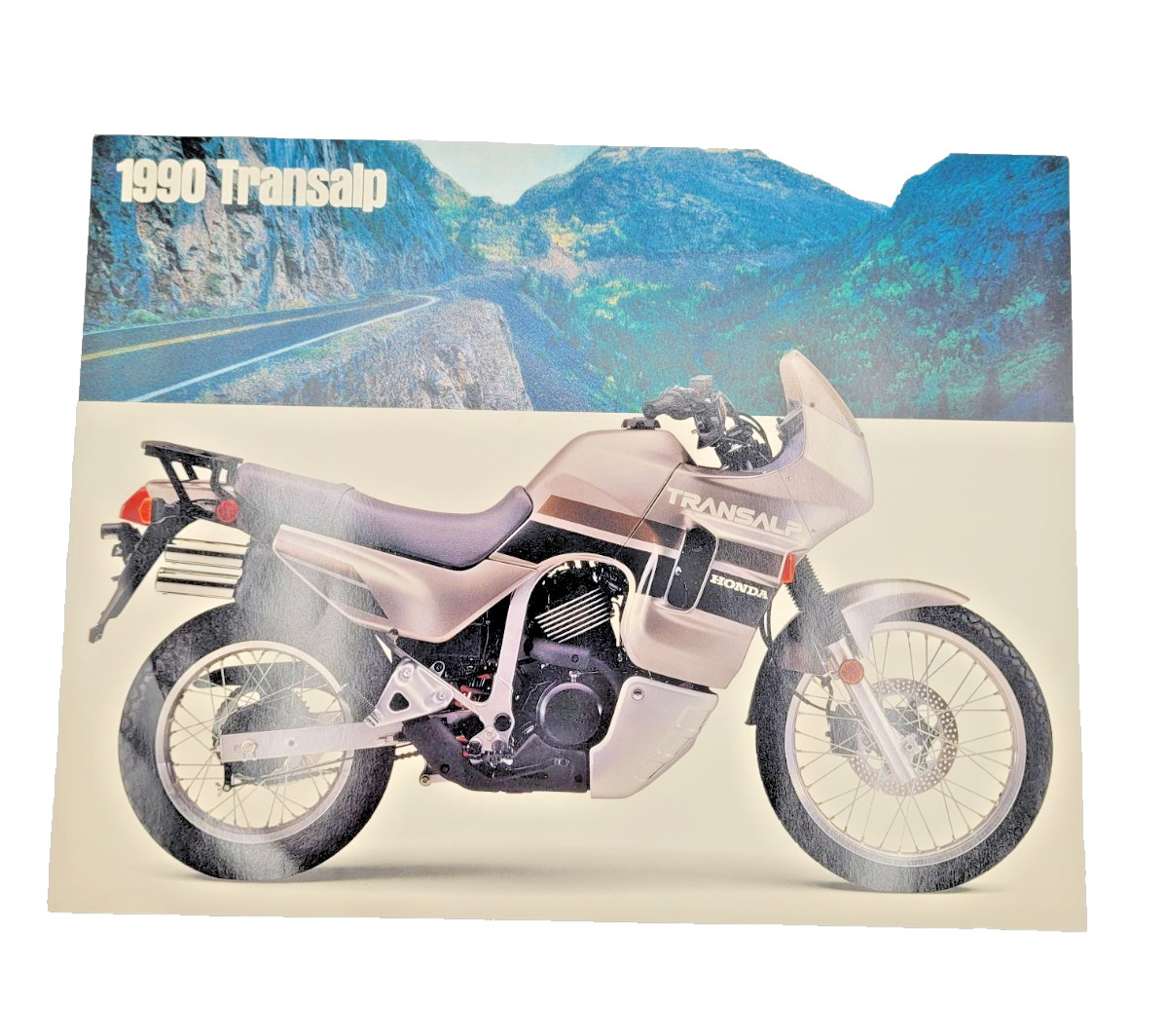 1990 Honda Transalp XL600V double-sided sales brochure-literature sheet vintage