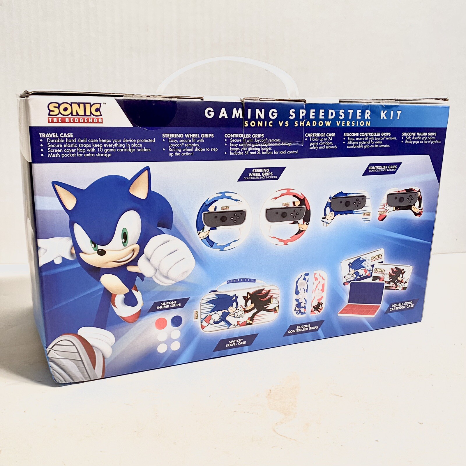 SONIC vs SHADOW Nintendo Switch Gaming Speedster Kit Carrying Case Steering Grip