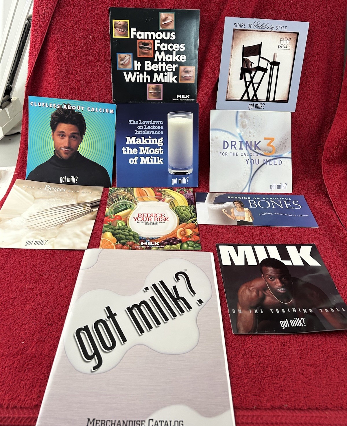 GOT MILK? Merchandise catalog & 9 Promotional  Booklets  18 Milk Celebrities