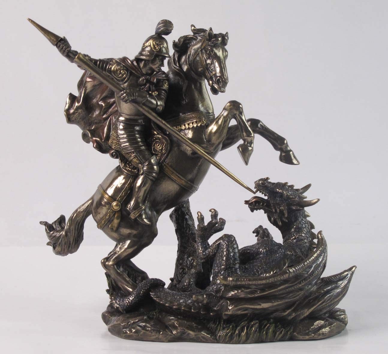 Saint St George on Horse Slaying Dragon 9 1/8