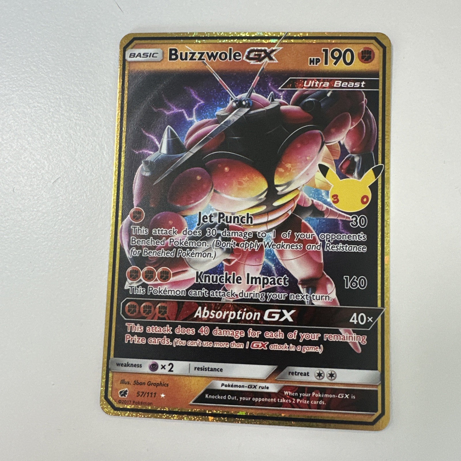 Pokemon TCG 30th Anniversary Buzzwole GX 57/111