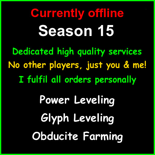 Diablo 4 D4 Season 15 Glyph Runs Tier 85 Pit Runs Power Leveling Bosses XP SC