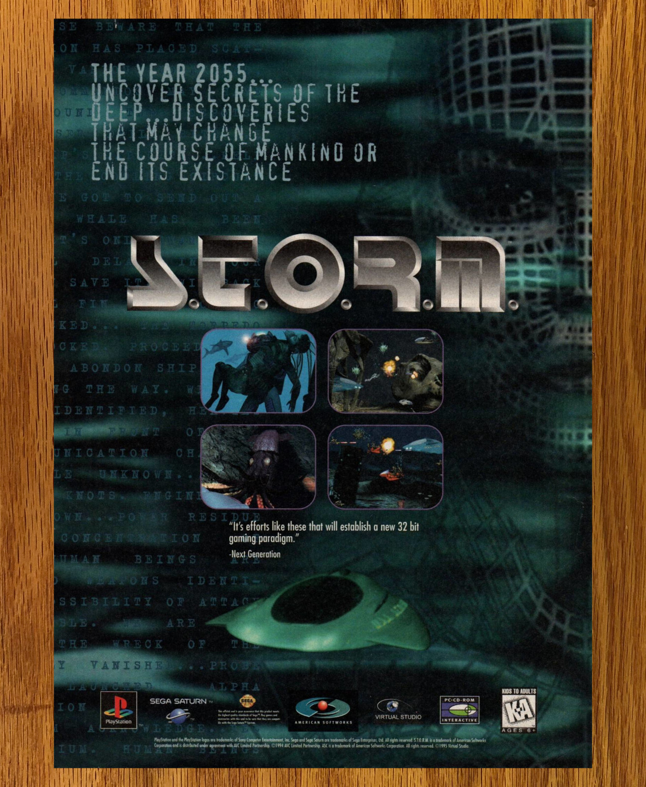 S.T.O.R.M Sega Playstation - Game Print Ad / Poster Promo Art 1996