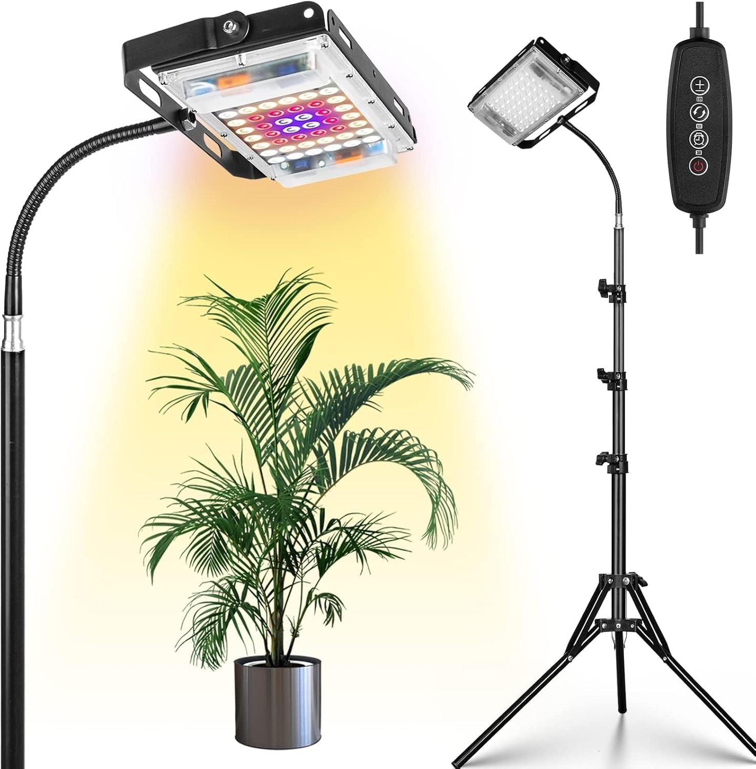 LBW Full Spectrum LED Grow Light with Stand for Indoor Plants - 6 Dimmable Level