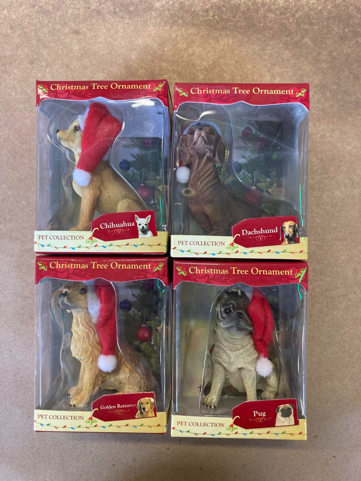 Dog Pet Collection Christmas Tree Ornament New-Choose Dachshund, Retriever, Pug