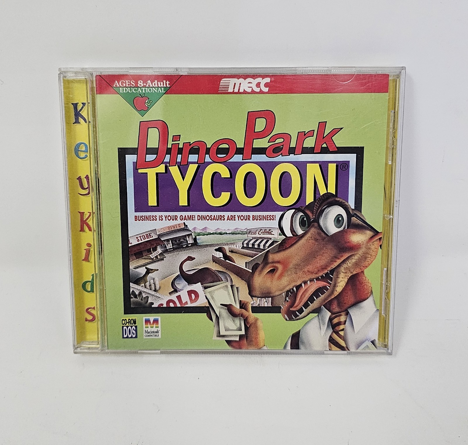Dino Park Tycoon (1995) CD-ROM Game PC-ROM Key Kids Educational Vintage RARE VTG