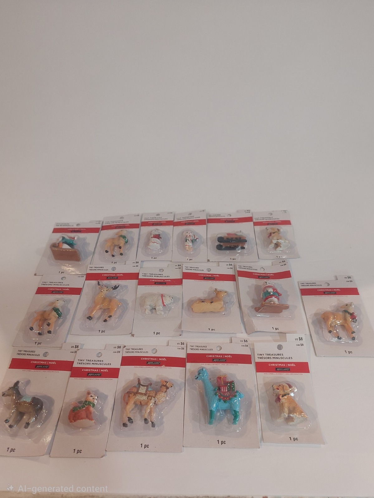 Tiny Treasures Christmas Holiday Miniature Figurines New Sealed 17 Pc