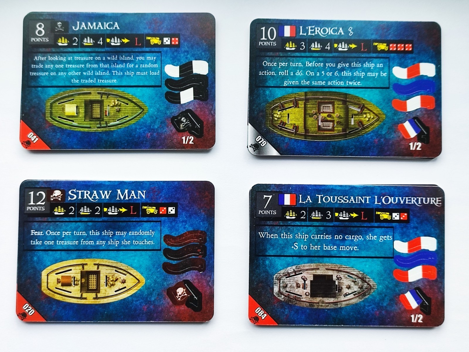 2006 WIZKIDS CSG PIRATES DAVY JONES CURSE 4 X SHIPS JAMAICA STRAW MAN UNPUNCHED