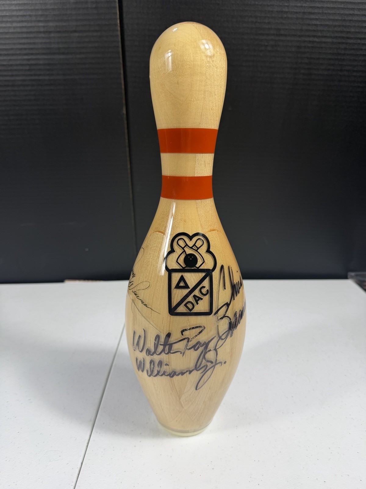 PBA Signed AMF Bowling Pin WR Williams Jr Chris Barnes Allen Wiseman HOF