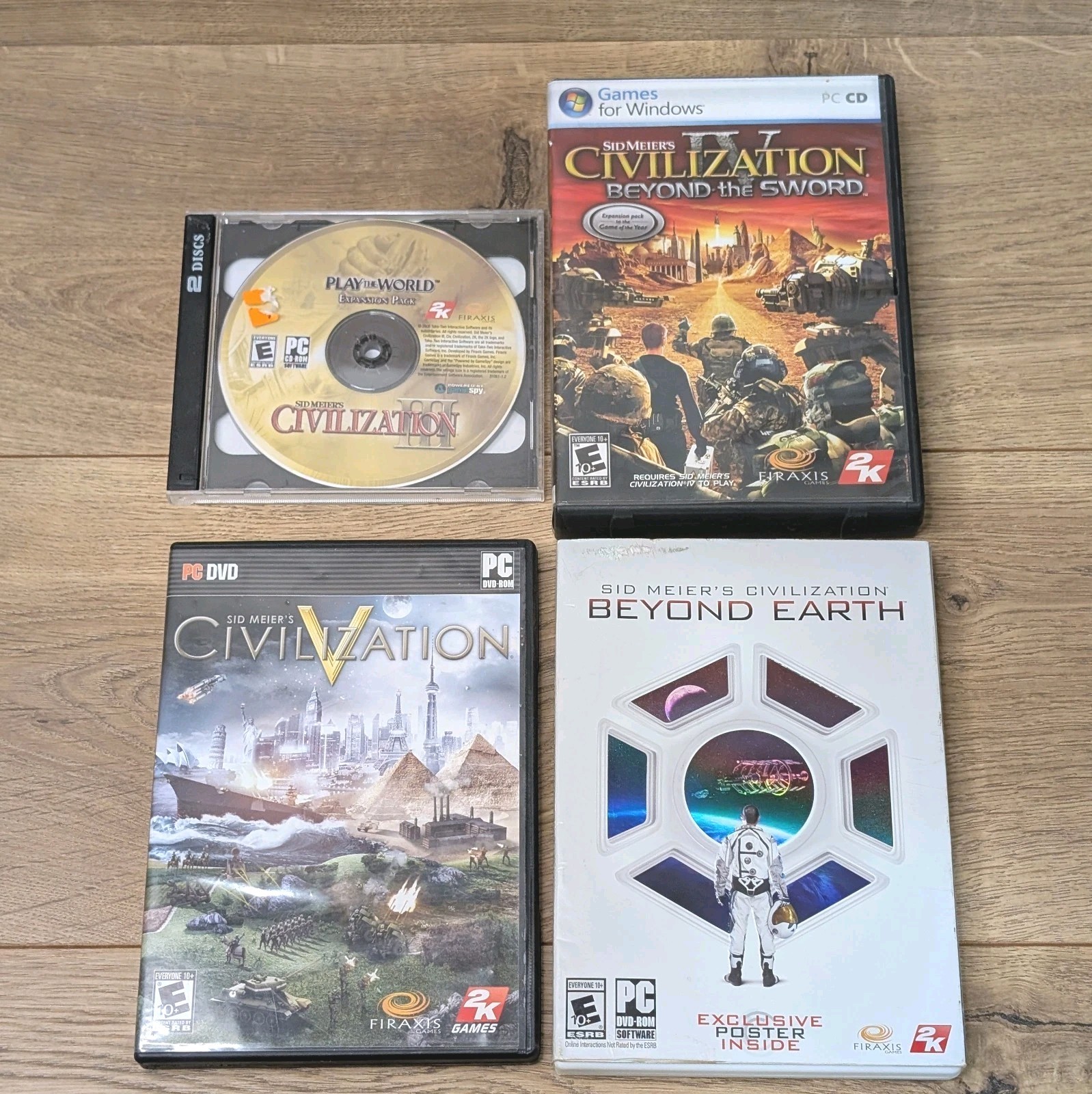 PC Strategy Game Lot Sid Meier's Civilization III, IV, V, and Beyond Earth