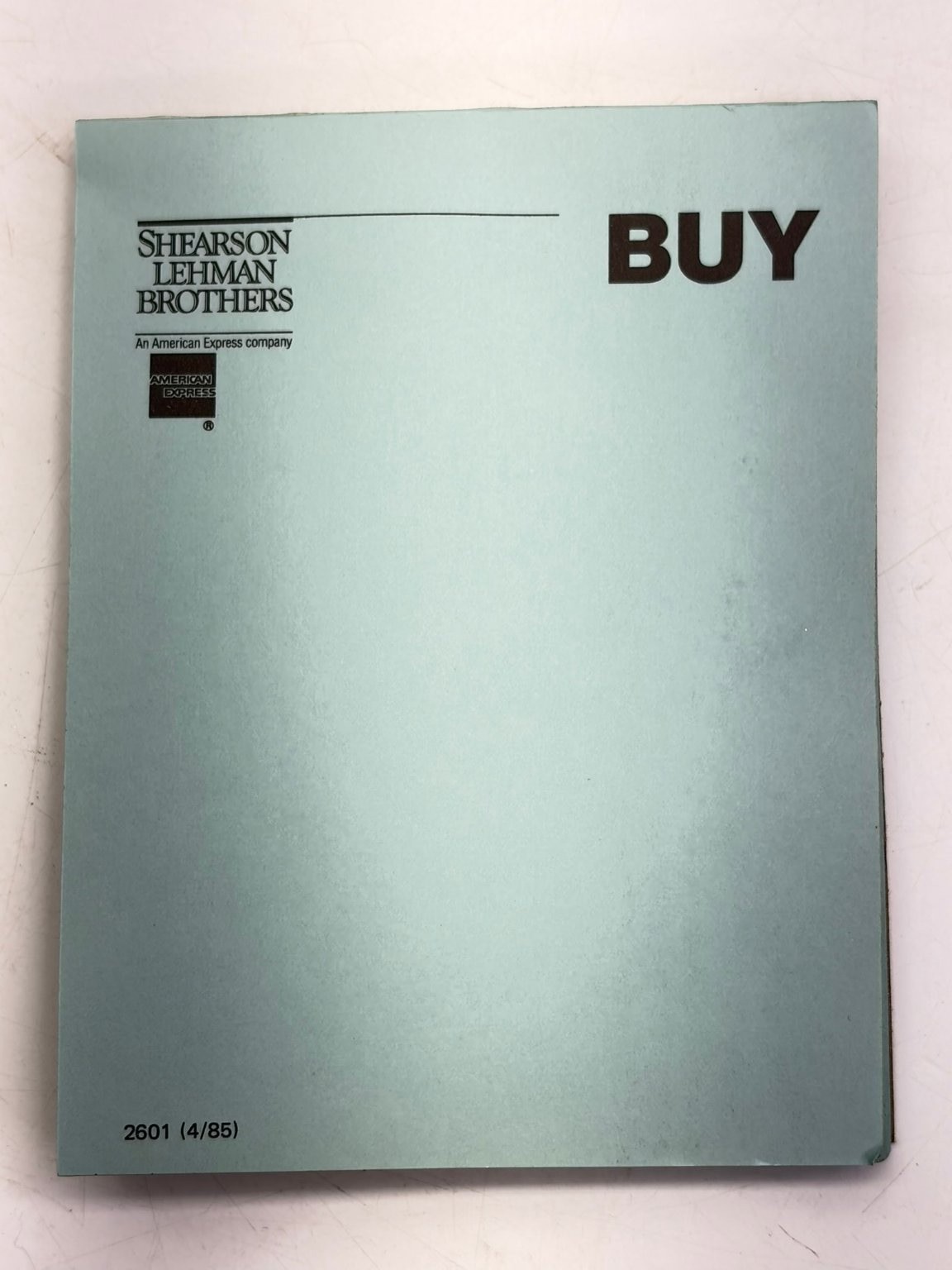 Vintage 1985 Shearson Lehman Brothers American Express BUY Investment Pad Ad