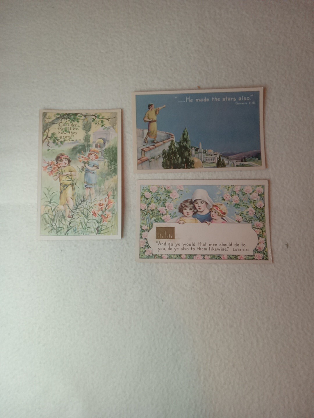 Three 1927 National Line of Monthly Attendance Award Cards Lutheran Sunday Schoo