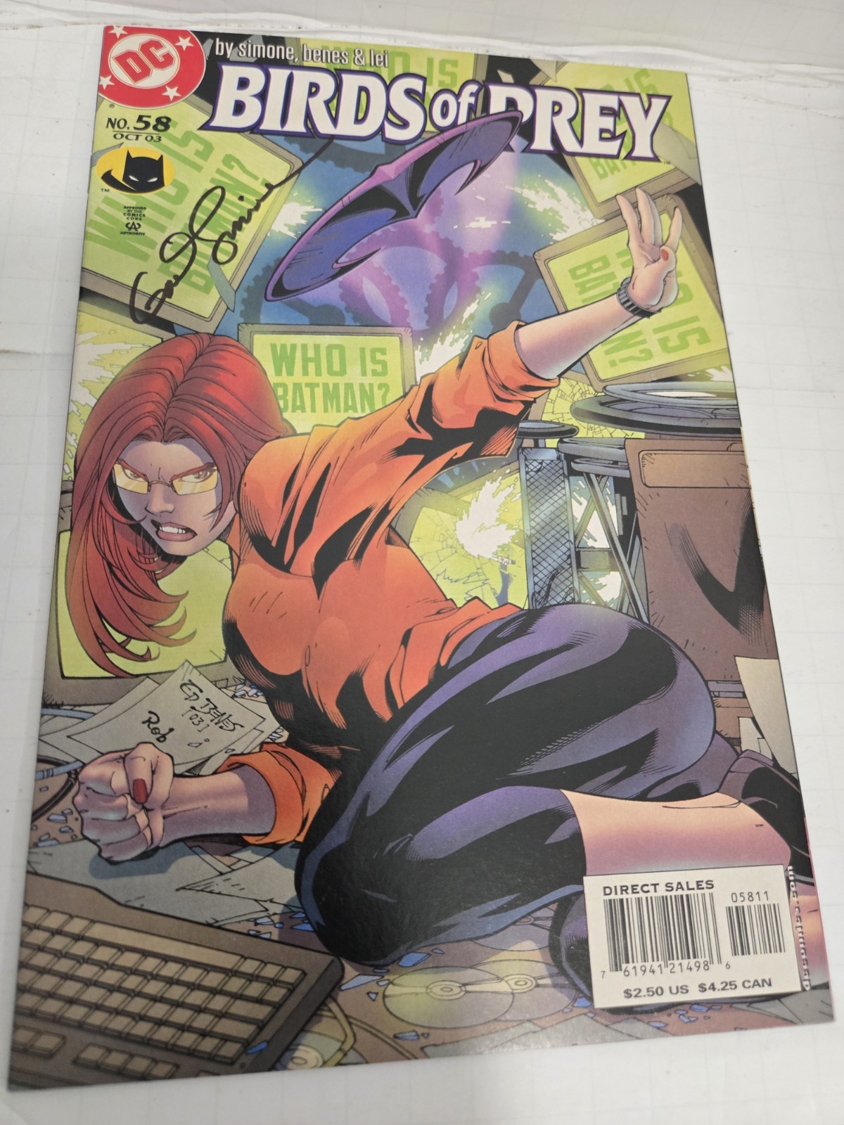 Birds Of Prey #58 Signed By Gail Simone no coa