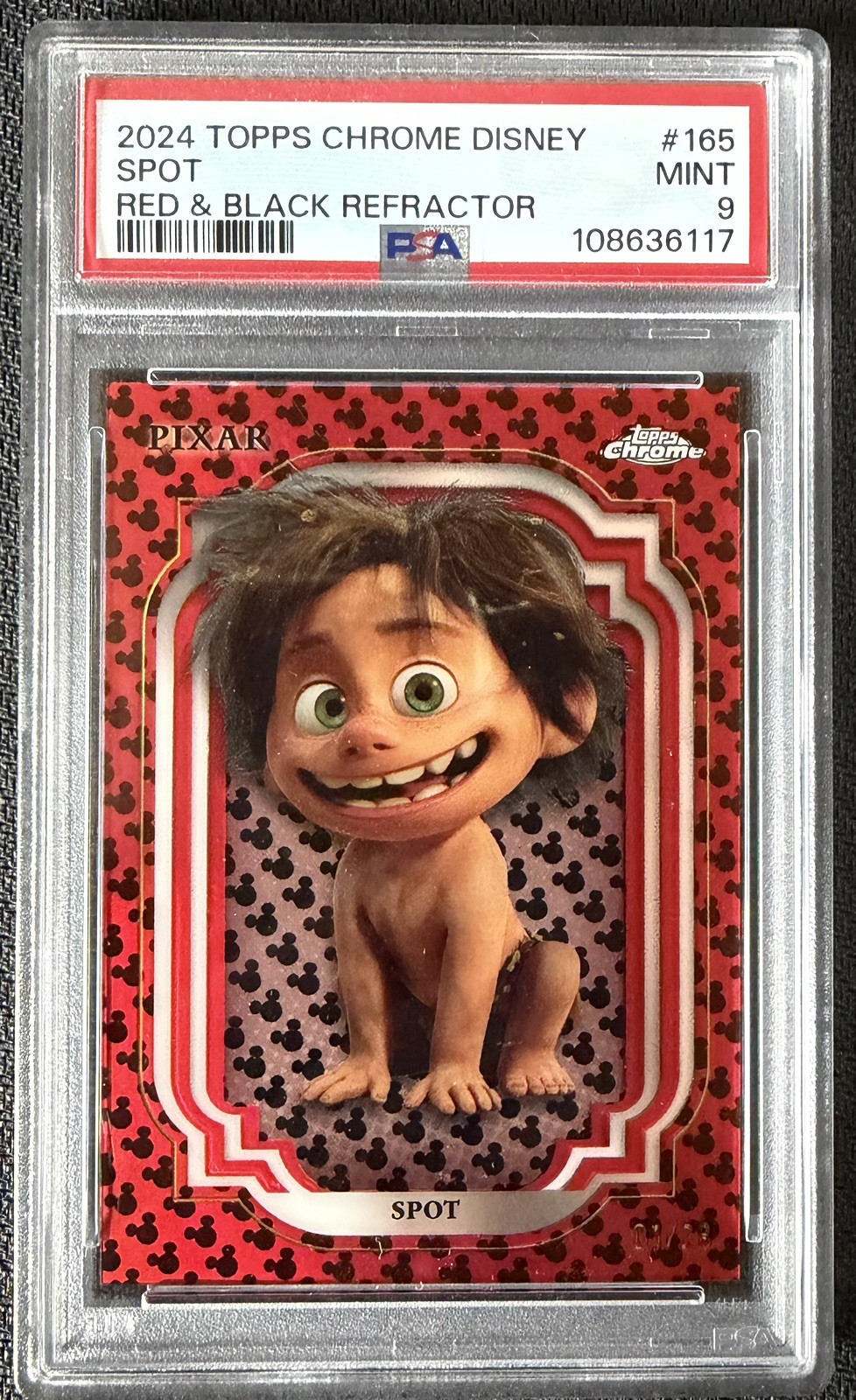 2024 TOPPS CHROME DISNEY SPOT RED & BLACK /28 PSA 9 #30 REFRACTOR