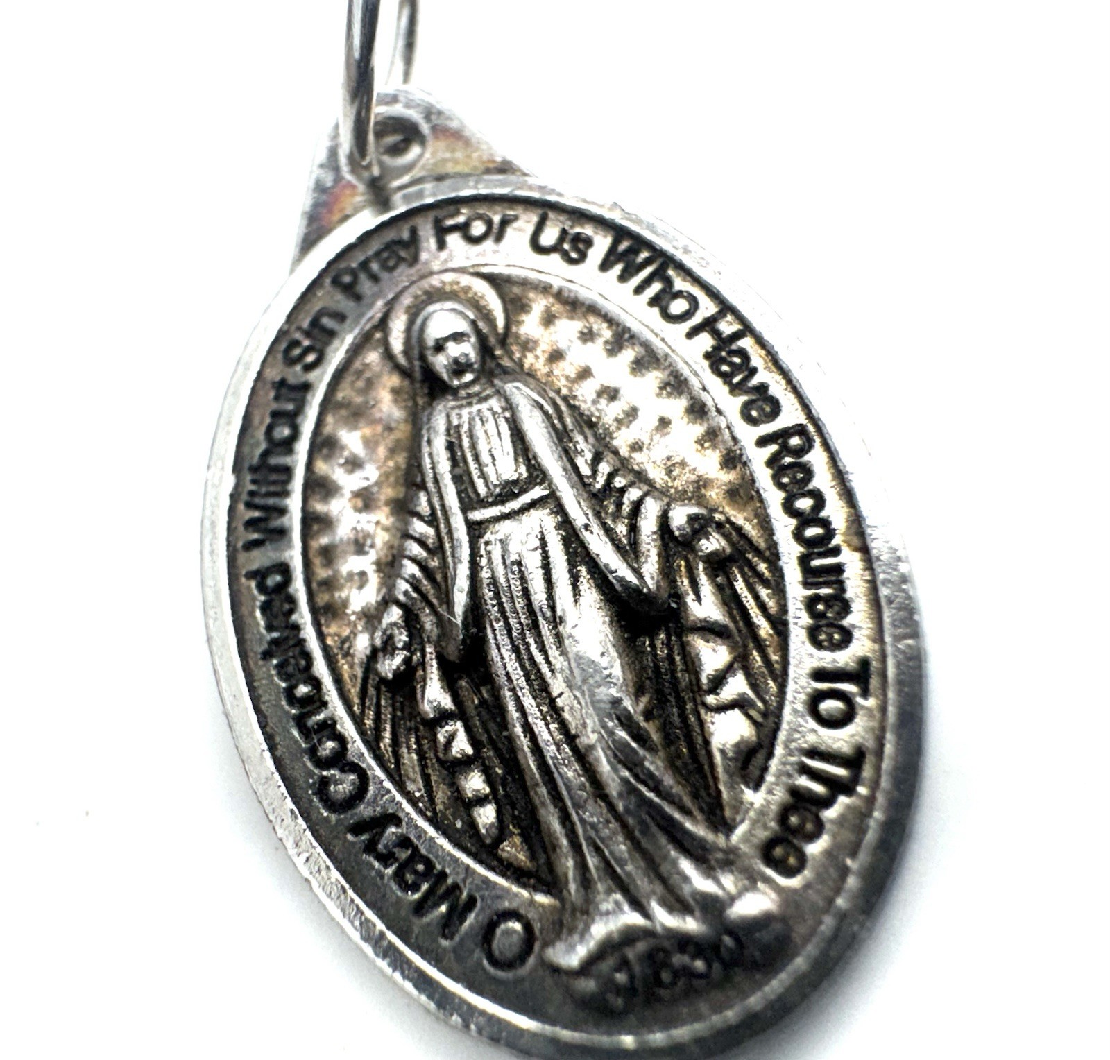 Vintage Pendant Medal Miraculous Medal Catholic Beautiful Pendant No Chain