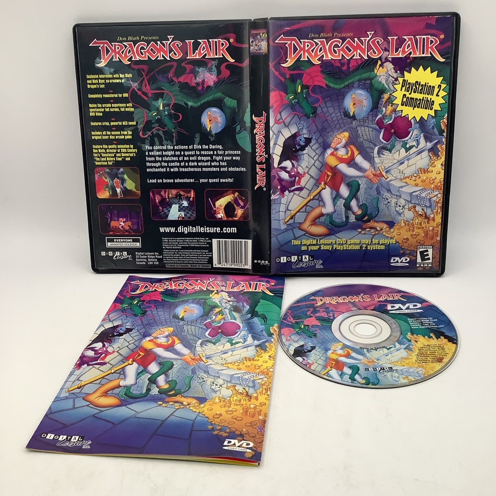 Dragons Lair (DVD PS2 Compatible) CIB Complete -