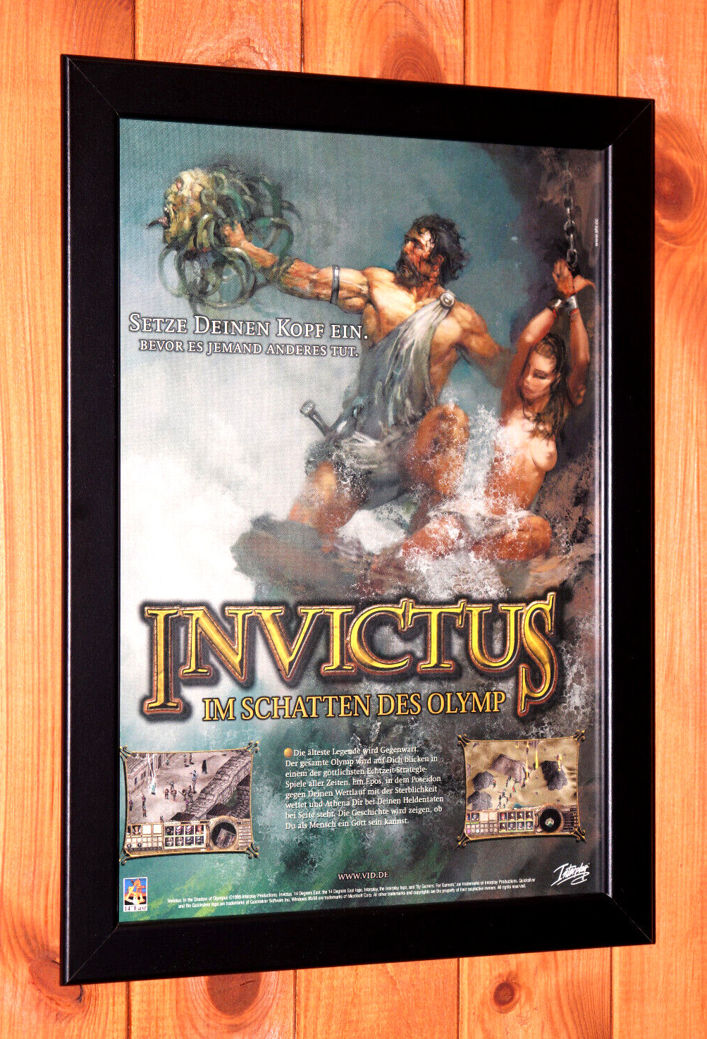 Invictus In the Shadow of Olympus PC Windows mini Promo Poster / Ad Page Framed