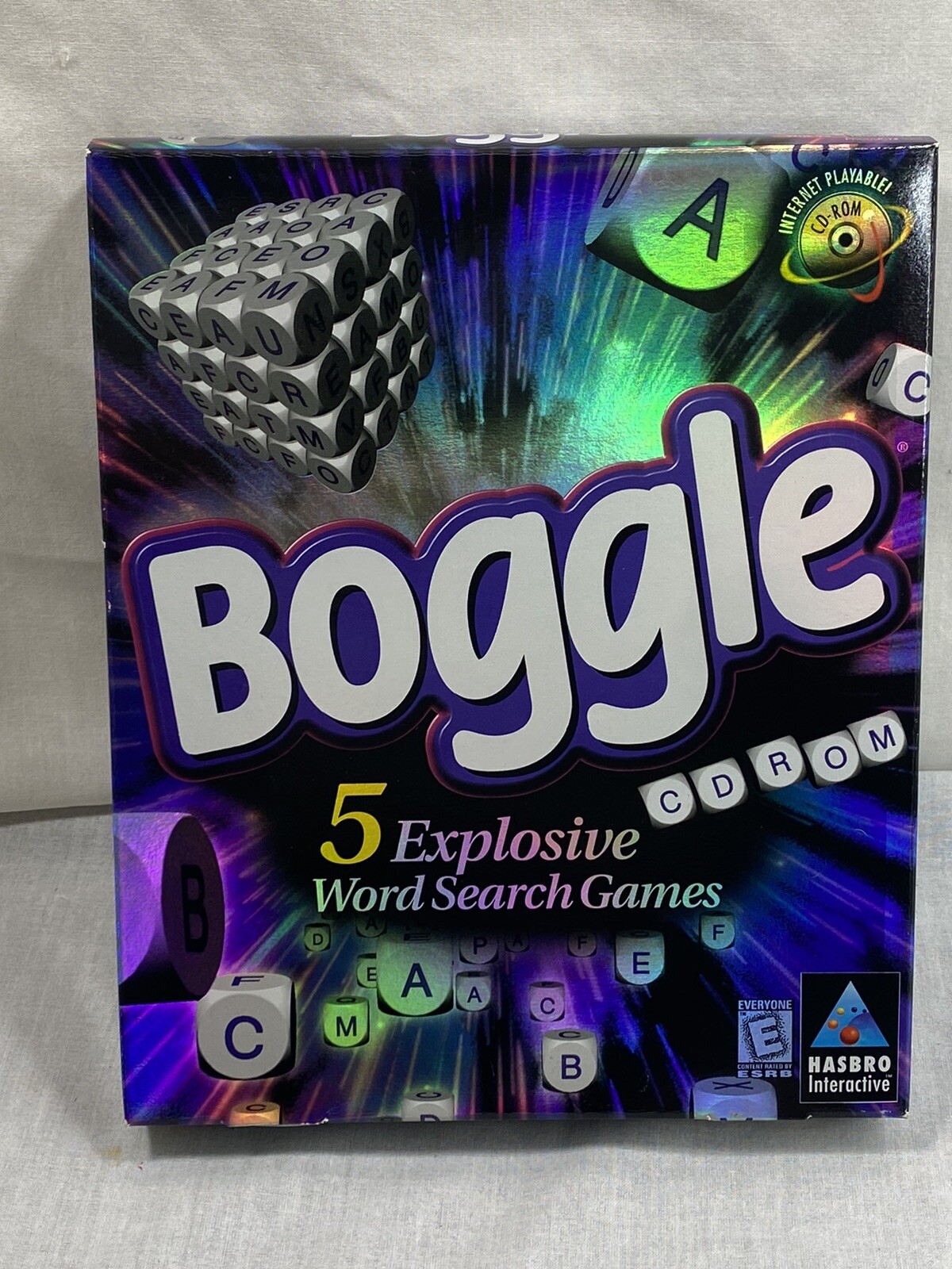 Big box Boggle CD ROM PC Windows 1997 Computer Game Hasbro New Old Stock Sealed