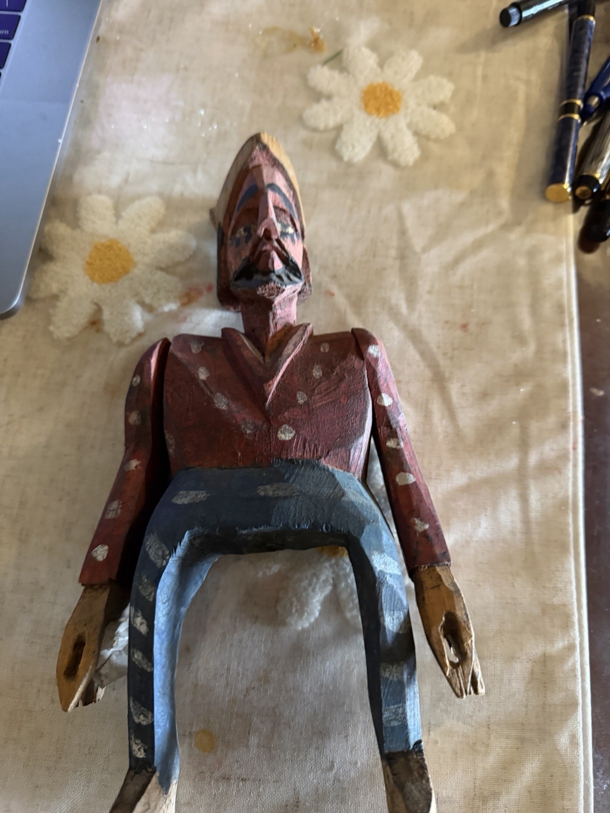 Antique St James Santiago Matamoros Carved Wood Latin Folk Art(H)