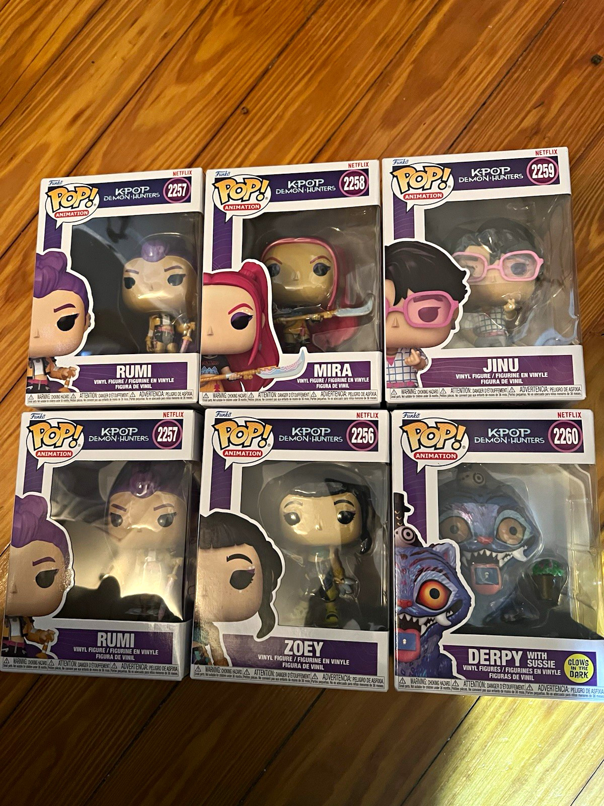 Funko Pop Animation KPop Demon Hunters Glow Rumi Mira Jinu Zoey Derpy