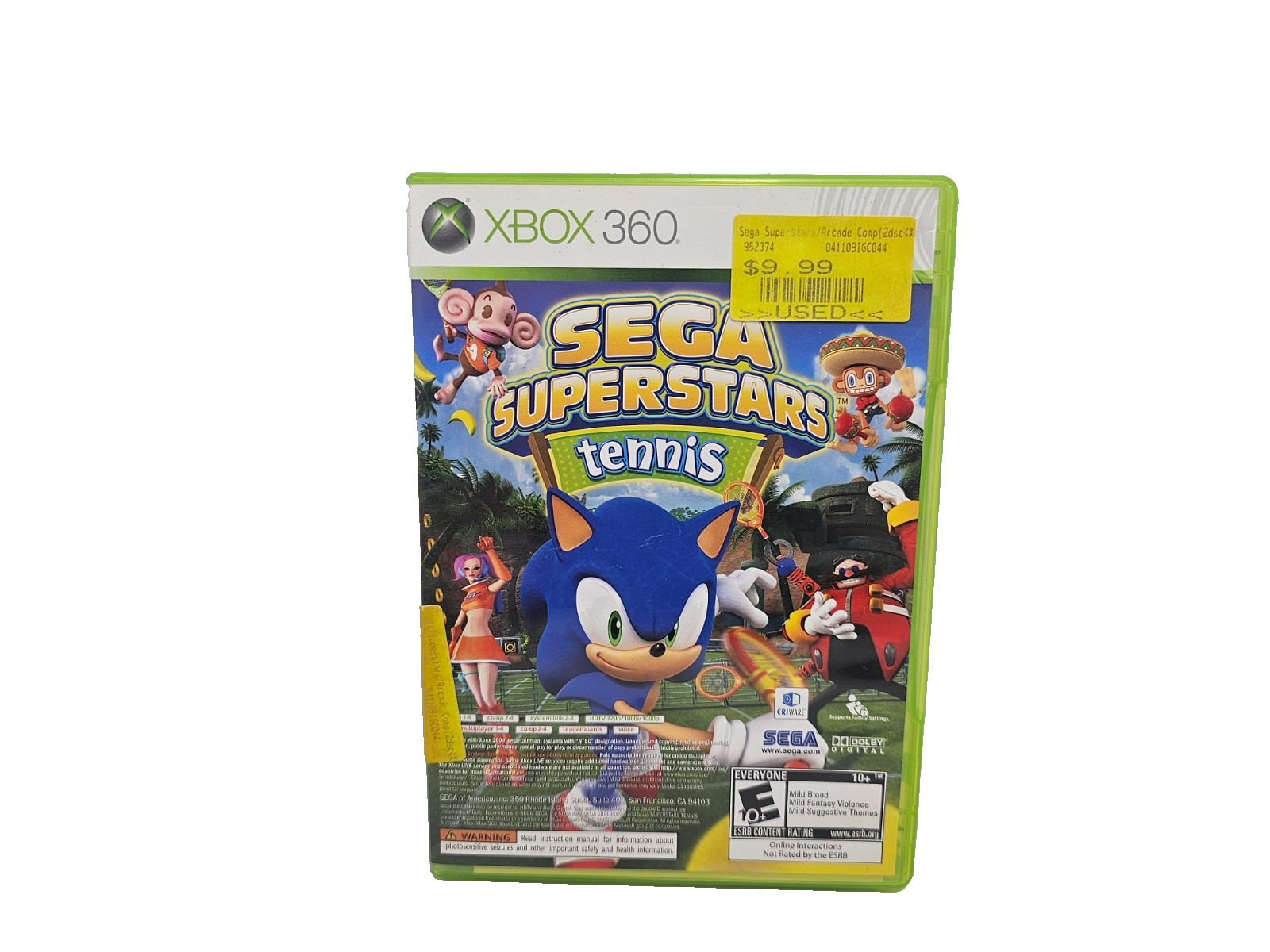 Sega Superstars Tennis & Xbox 360 Live Arcade Pac-Man & Sonic Games Complete