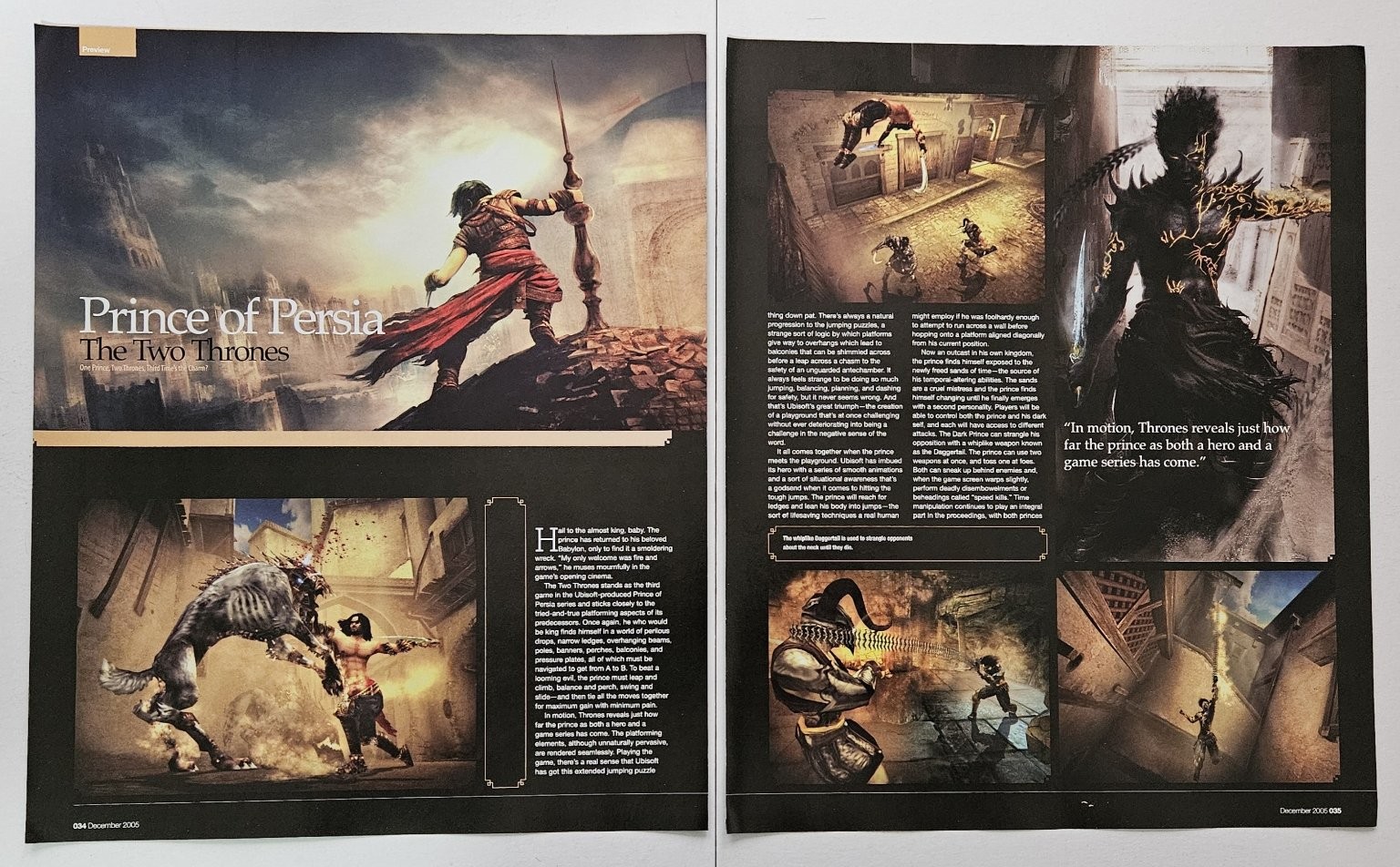 Ubisoft Prince of Persia The Two Thrones Vintage 2005 Magazine Print Ad Poster