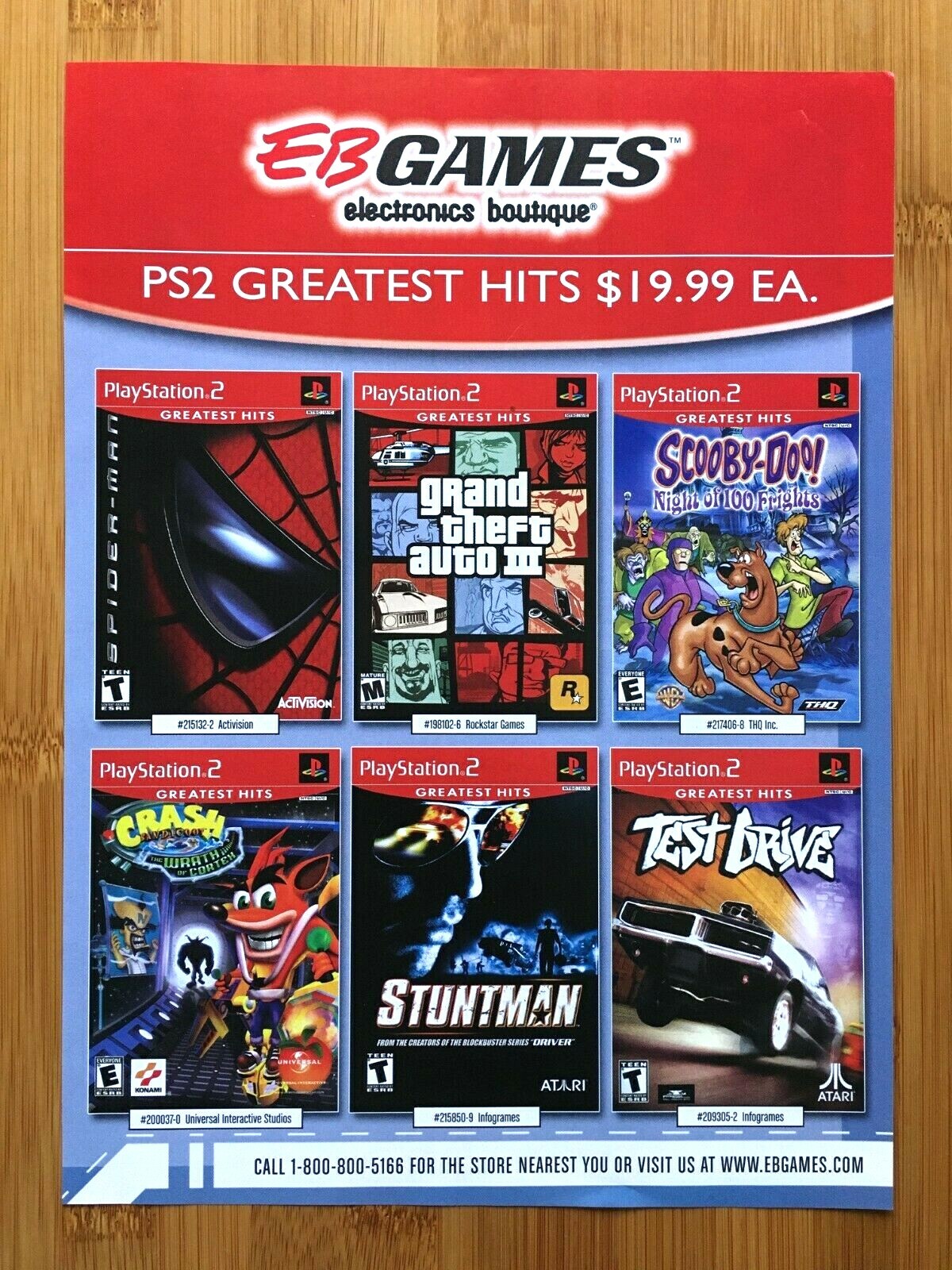 2003 PS2 Playstation 2 Greatest Hits Print Ad/Poster Crash Grand Theft Auto RARE