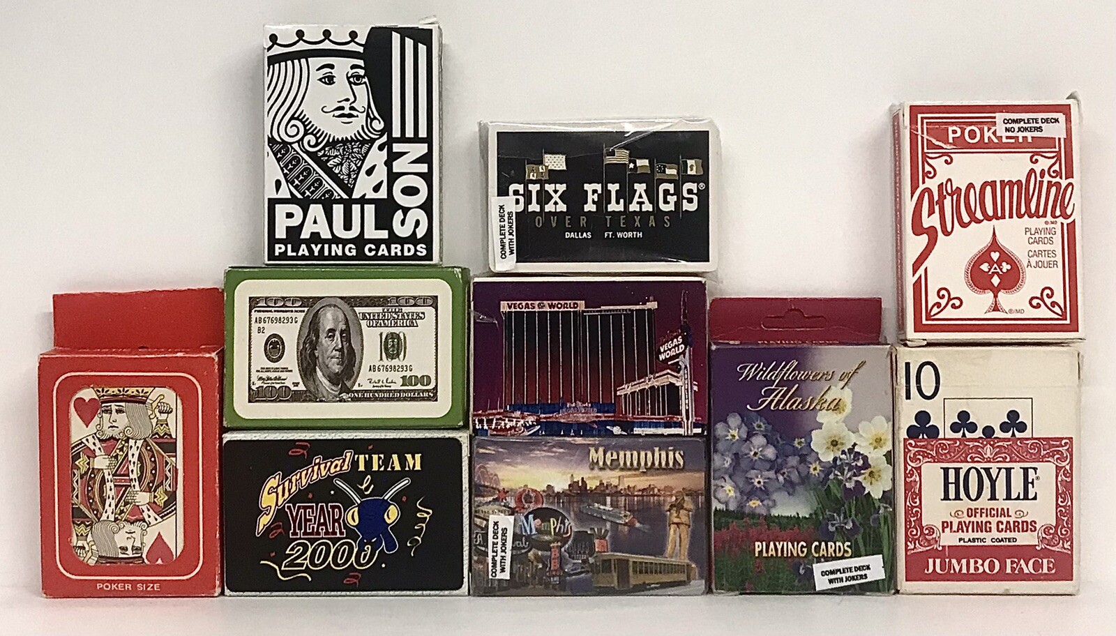 10 Packs Playing Cards: Hoyle Streamline Memphis Vegas World Pahrump Casinos…