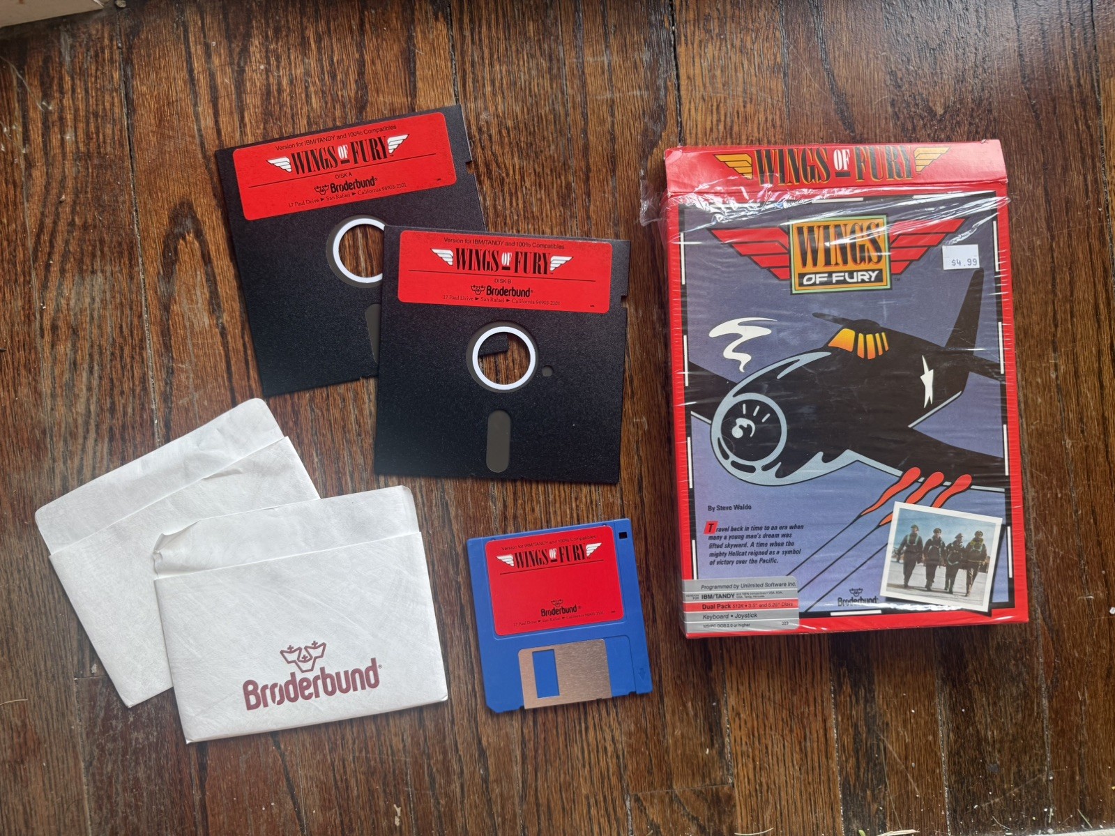 Wings Of Fury Broderbund Game w/ Box