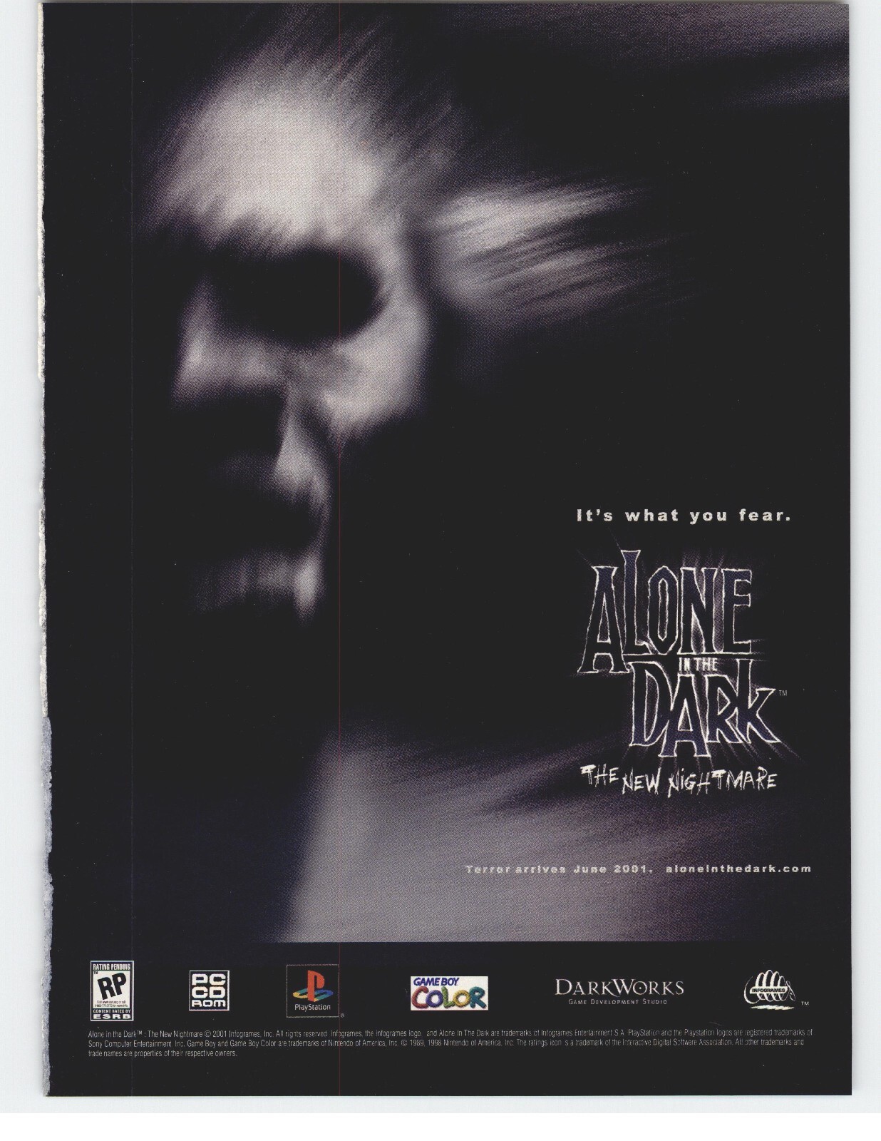 Alone in the Dark: The New Nightmare PS1 PSX Video Game Poster Ad Art Print Rare