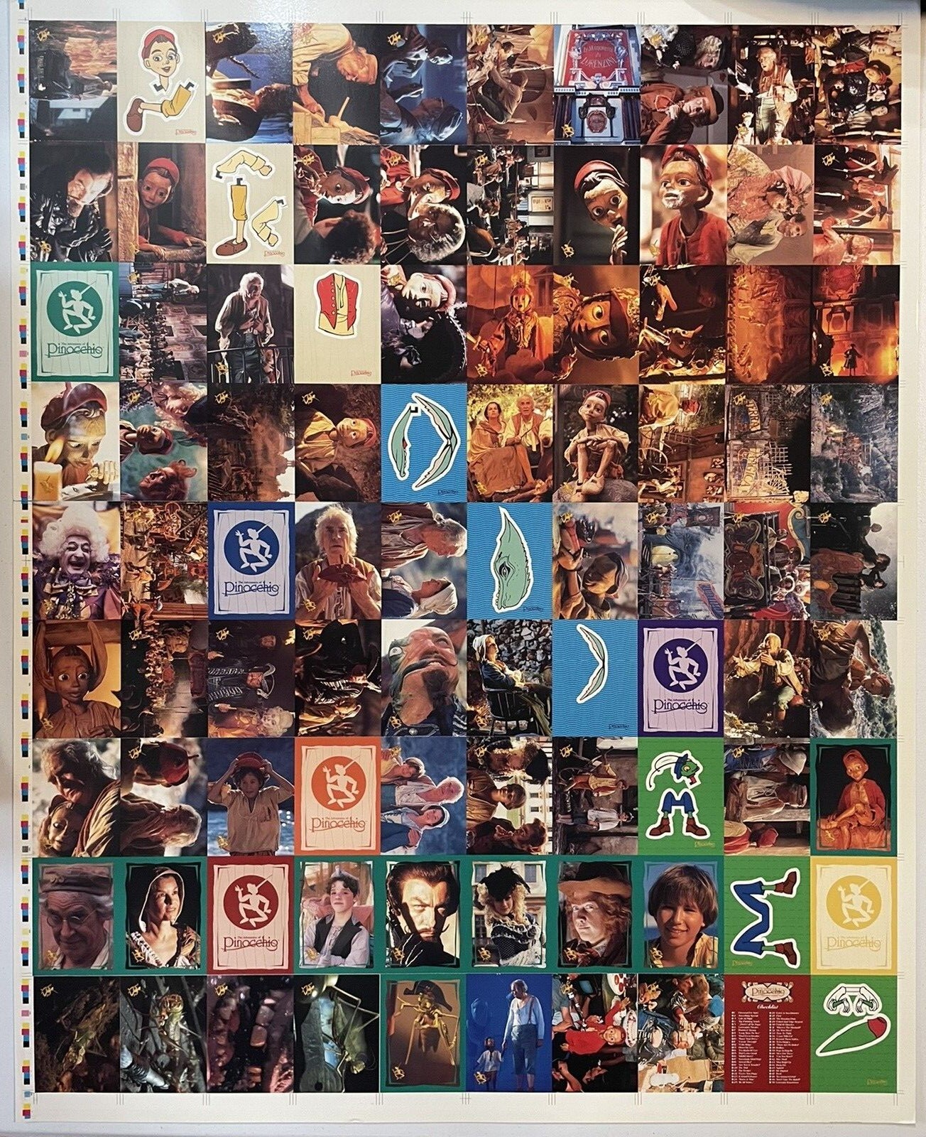 Adventures of Pinocchio Movie 1996 Inkworks 90 Card Set Factory Uncut Sheet Rare