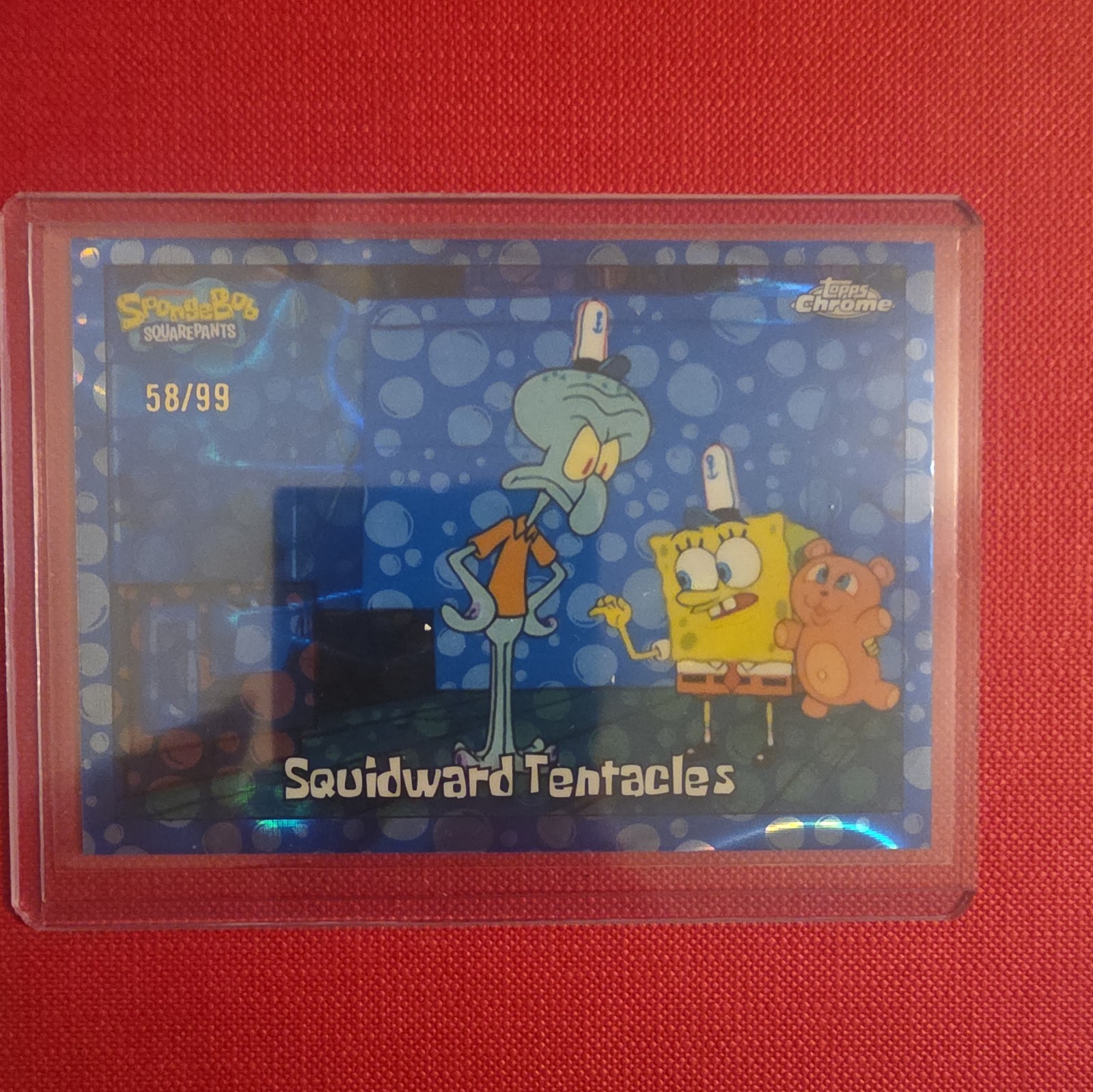 2025 Topps Chrome SpongeBob Squidward Tentacles #23  Blue Bubblefractor /99 🔥