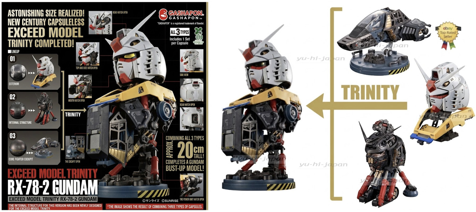 PSL Bandai EXCEED MODEL TRINITY RX-78-2 Gundam Complete Set PREMIUAM Gashapon