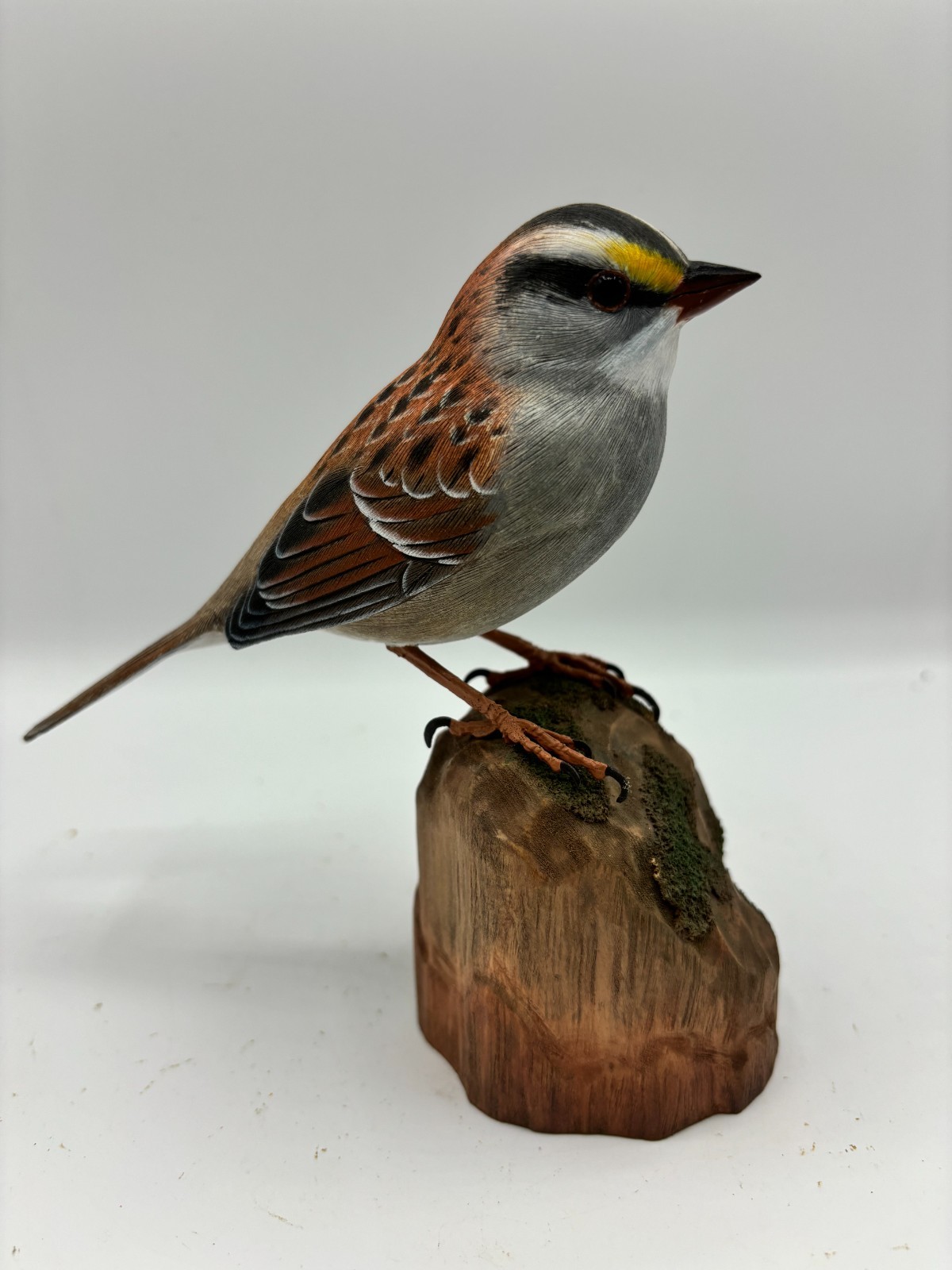 White-throated Sparrow Original Wood Carving