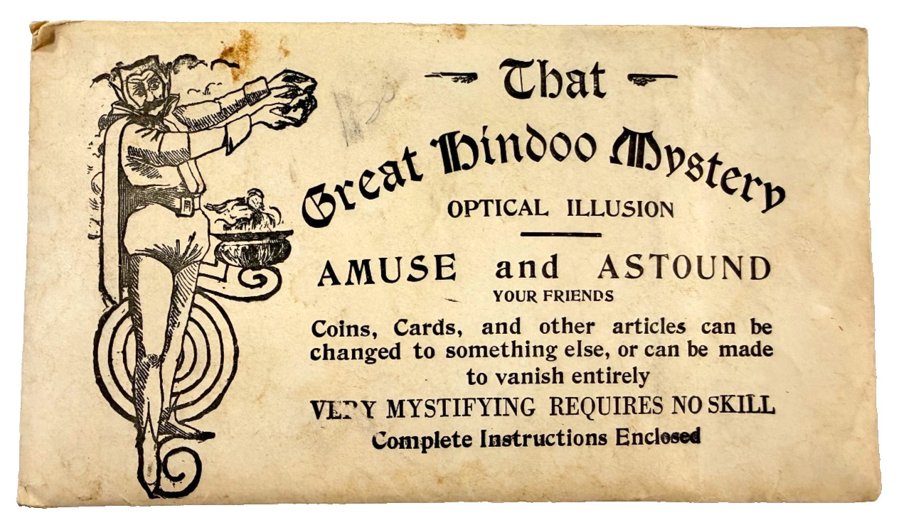 Antique 1930s 40s Great Hindoo Mystery magic devil satan SEALED