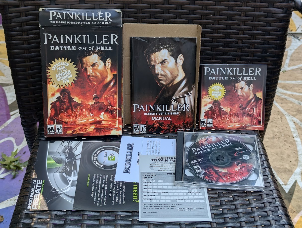 Painkiller: Battle Out of Hell *CIB* Boxed Game Expansion PC 2004 Complete Nice