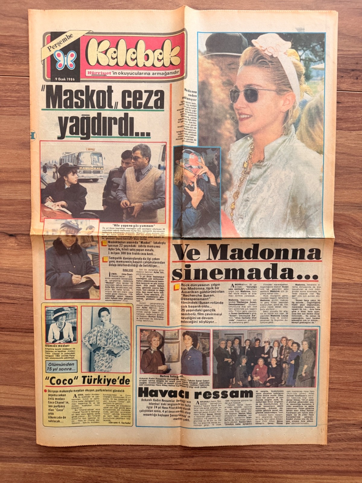 Madonna 1986 Turkish Newspaper Kelebek Desperately Seeking Susan Rare Vintage