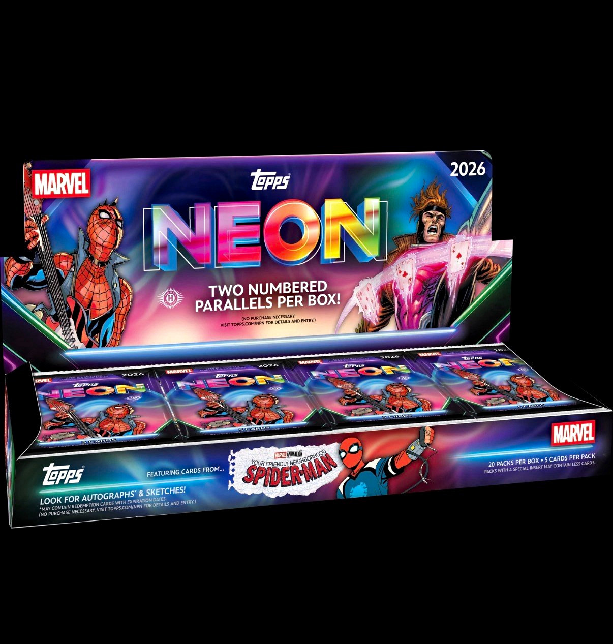 Topps 2026 Marvel Neon COMPLETE base set, including refractors (not a hobby box)