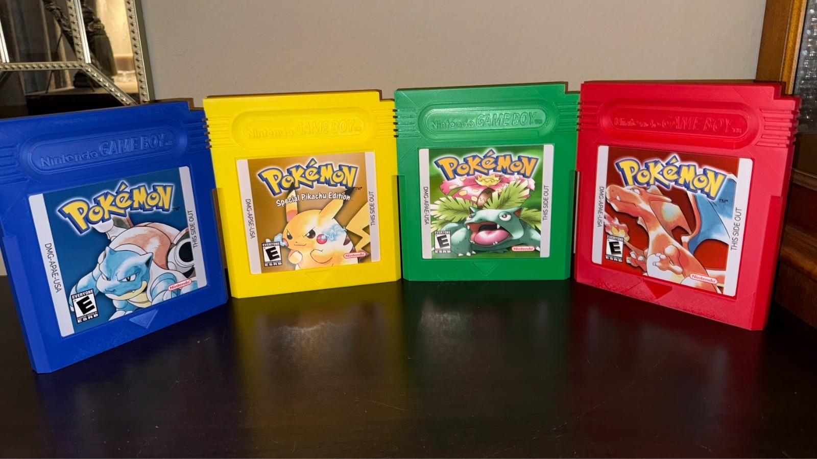3D Printed Pokémon Gameboy Cartridge Giant Large Wall Art Pokémon 4 Piece