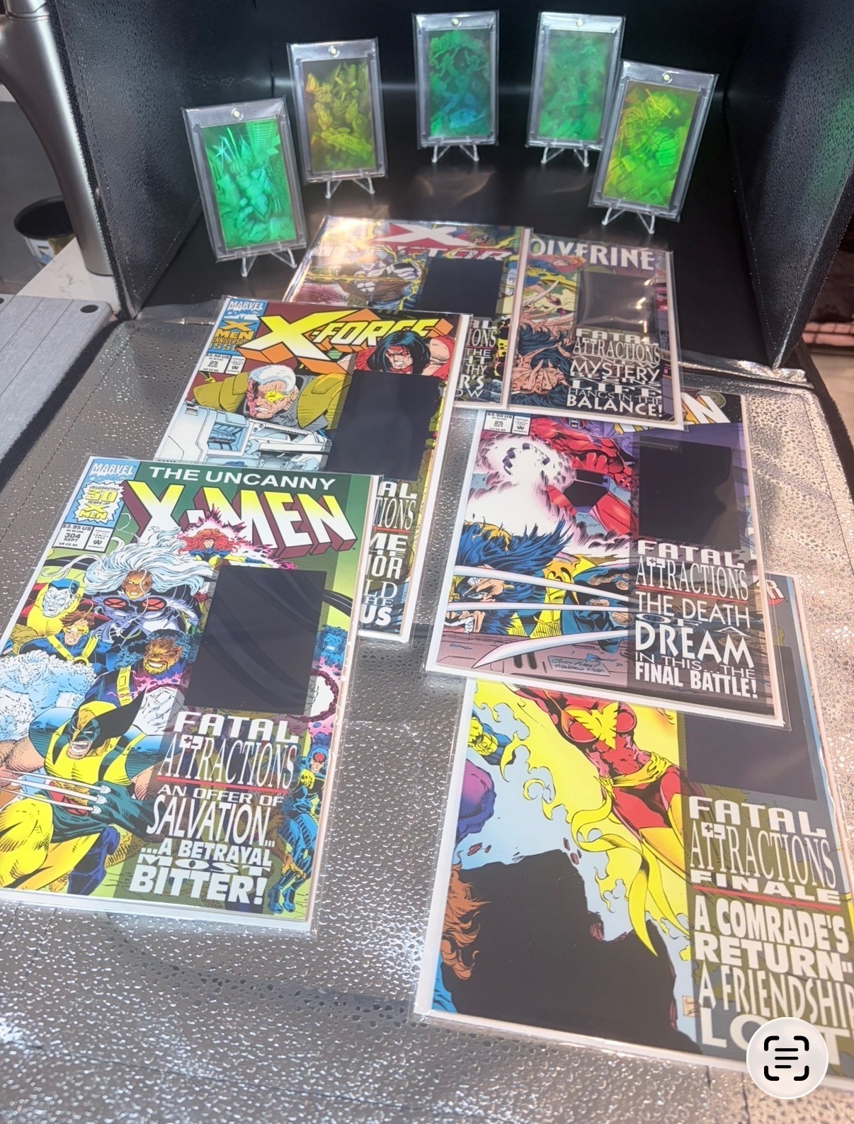 6 X 1993 X-Men Fatal Attractions Marvel Hologram Cover comics set+ 5 Hologram’s 