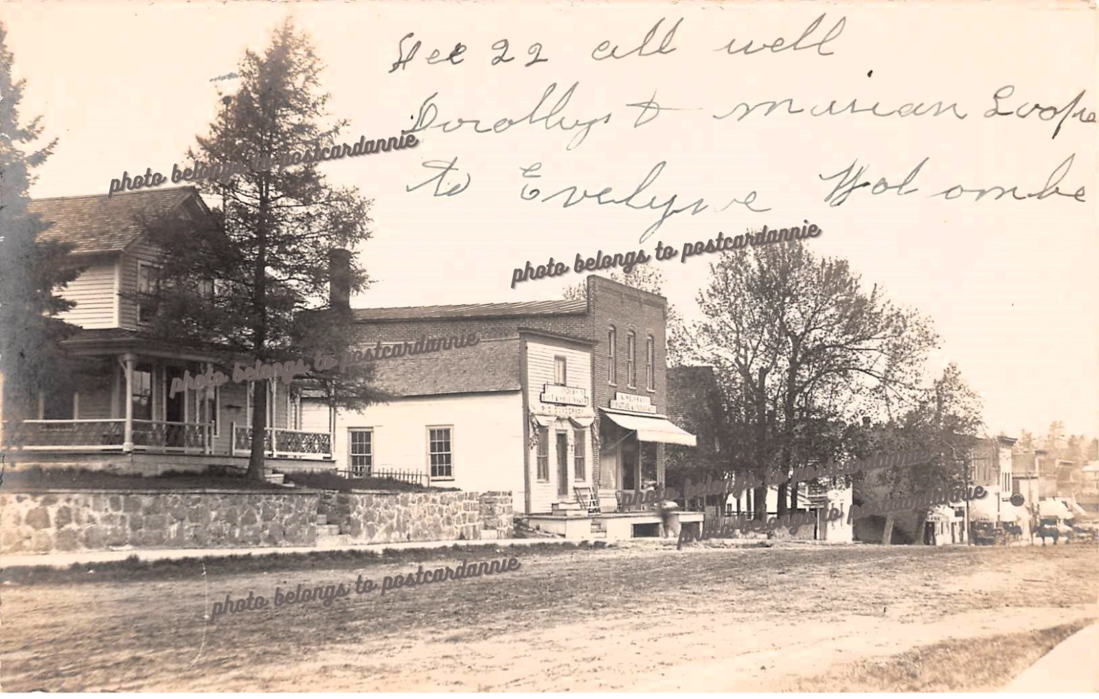 RPPC Iola CO Colorado Main Street Store Extinct Disaster Photo Vtg Postcard D13
