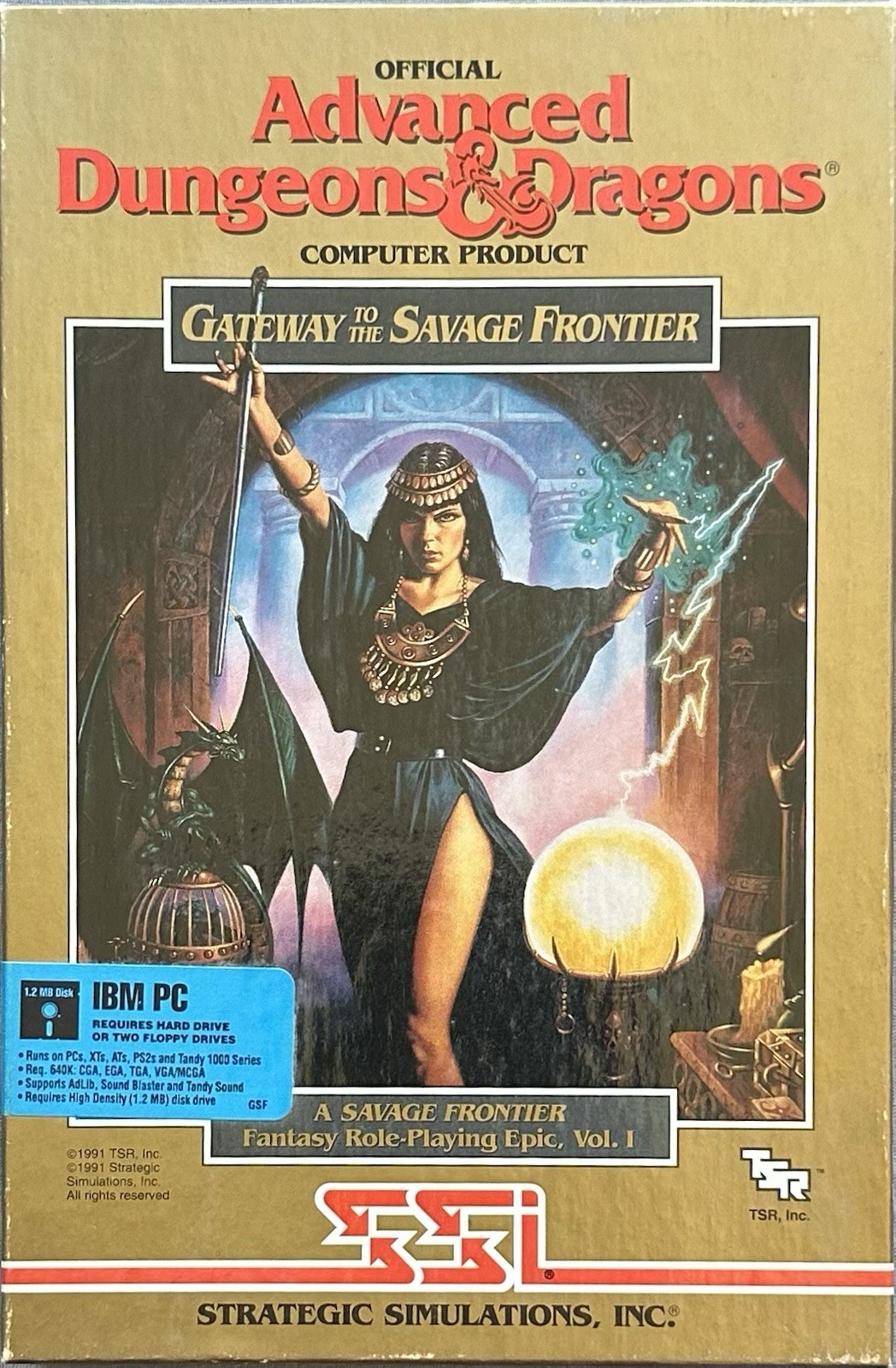 Vintage Official AD&D-Gateway to the Savage Frontier Computer Game (Opened)IBM