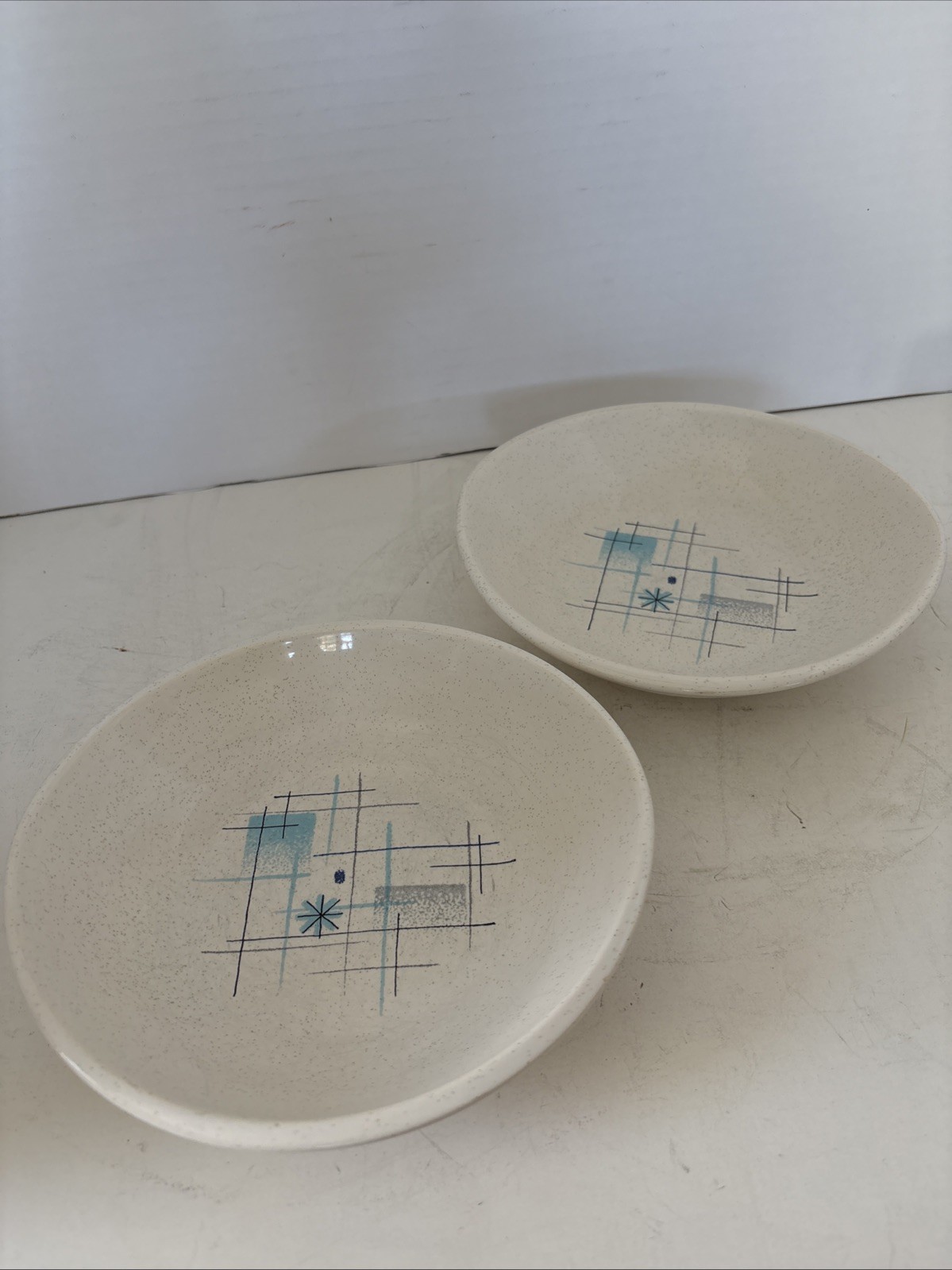 VTG Franciscan Atomic Oasis 7” Coupe Cereal Bowls 1954-1962 MCM