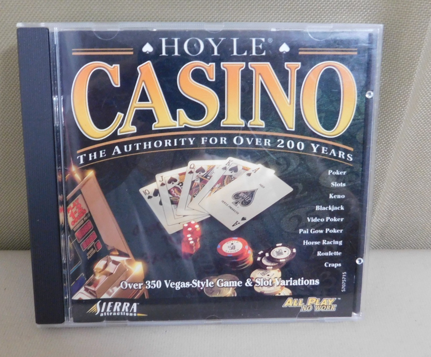 Hoyle Casino CD-Rom (PC, 1999) Windows 95/98 Gambling Simulation VGC Disc Clean