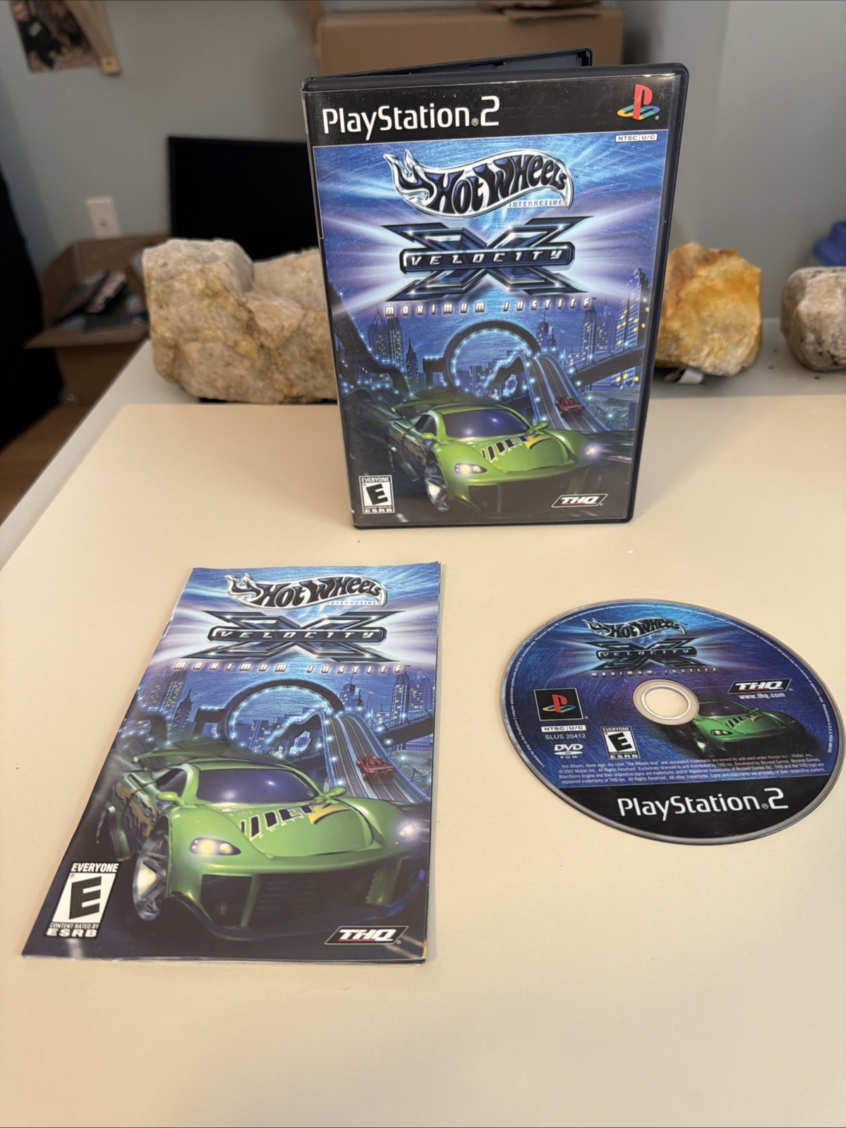 Hot Wheels-Velocity X - Sony PS2. Tested. CIB. Lt Scratches On Disc. Rest Clean